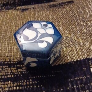4/$40 Blue & White Floral Hexagonal Trinket Box
